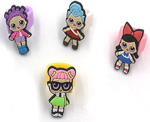 ALBER Girls Doll Birthday Party Favors Supplies Kit for Girls Kids Included 10 Wristbands 10 Rings 10 Goodie Bags 10 Keychains 50 Stickers for Classroom Rewards Carnival Christmas Prizes Gifts Filler