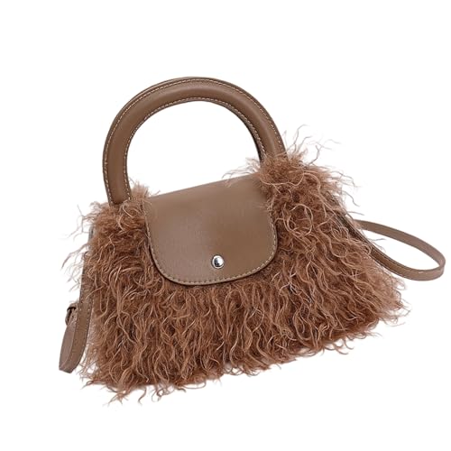 Sac à main en fausse fourrure et cuir synthétique premium avec boucles robustes