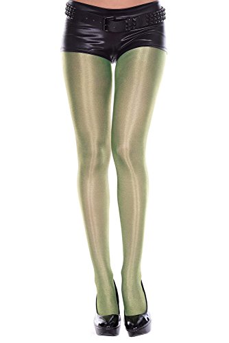 MUSIC LEGS Women's Shiny Metallic Pantyhose, Neon Green, One Size MUSIC LEGS Women's Shiny Metallic Pantyhose, Neon Green, One Size