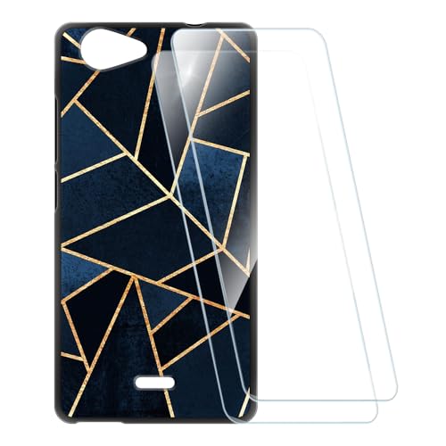 ESCAMOT Bedruckte Hülle + 2 Glas Schutzfolie Kompatibel mit Wiko Pulp 3G, Stoßfeste Weiche Cover & HD Klare Tempered Glass Folie (Streifen)