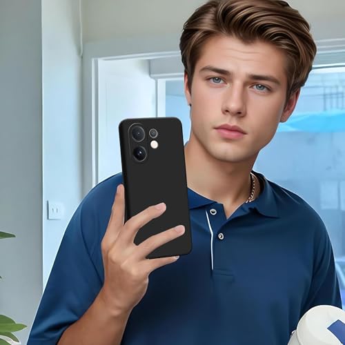 Image of SBMS Silicone Back Cover Case for Vivo V60 5G /V60e 5G /T4 Pro 5G | Soft Micro-Fibre Lining Inside | Camera Protection Bump | Shockproof Back Cover Case for Vivo V60 5G (Candy Cloth Black)