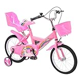 Baroni Toys Vélo pour Fille avec Licorne Rose, Vélo Filles avec Porte Poupée et Panier, Petit Vélo avec roulettes Inclus (14)
