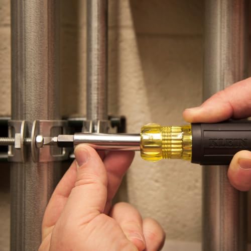 Klein Tools 32557 Multi-Bit Screwdriver/Nut Driver, Heavy Duty 10-in-1 with Interchangeable Shafts and Ph, Sl, Sq, Hex Bits and Nut Drivers by KLEIN TOOLS - Image 4