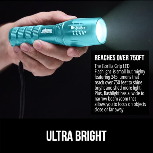 image for GORILLA GRIP Powerful LED Handheld Tactical Flashlight, 750 FT High Lu