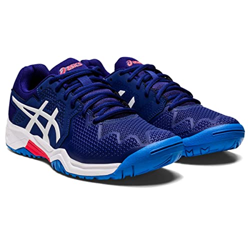ASICS Kid's GEL-RESOLUTION 8 Grade School Tennis Shoes, 5.5, DIVE BLUE/WHITE2