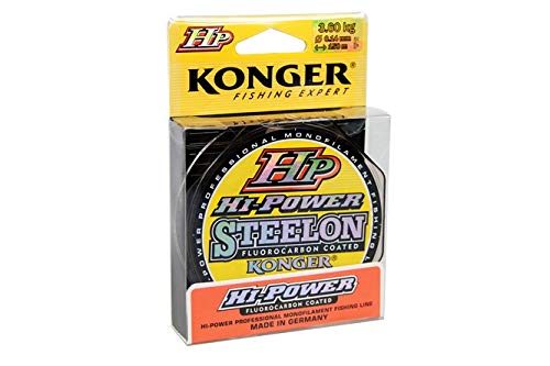 Konger Hilo de pesca HP HI-Power con revestimiento de fluorocarbono, bobina de 150 m, 0,14 mm - 0,30 mm (0,14 mm/3,60 kg)