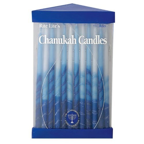 Hand Decorated Premium Blue And White Hanukkah Chanukah Candles / 45 Candles Per Box #TOP12