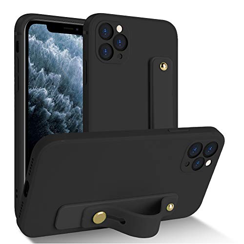AIGOMARA iPhone 11 Pro Max Case with Finger Strap Silky Soft Touch Liquid Silicone Rubber Full Body Protection Shockproof Kickstand Cover for iPhone 11 Pro Max- Black (6.5 Inch, 2019 Release) AIGOMARA iPhone 11 Pro Max Case with Finger Strap Silky Soft Touch Liquid Silicone Rubber Full Body Protection Shockproof Kickstand Cover for iPhone 11 Pro Max- Black (6.5 Inch, 2019 Release)