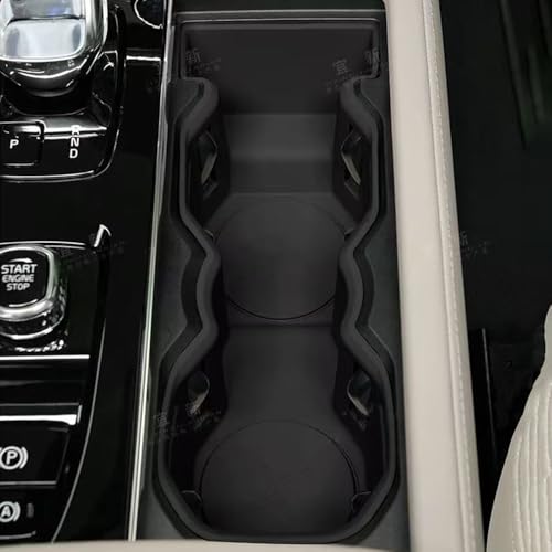 Image of Silicone Material Cup Holder Coaster for Volvo 2026 XC90 Center Console Gear Shift Protector, Automotive Accessories (2026 XC90 Cup Coaster, Black)