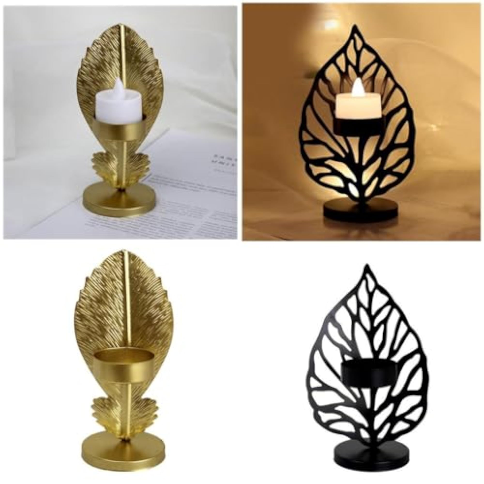 Nordic Leaf Candlestick Wrought Iron Candle Holder