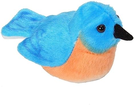 Wild Republic Audubon Birds Eastern Bluebird Plush with Authentic Bird Sound, Stuffed Animal, Bird Toys for Kids and Birders