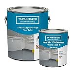 T A Paints Ltd Two Pack Epoxy Resin Garage Floor Paint 3 In 1 Primer Sealer Protect Heavy Duty 2k Industrial Factory Floor Coating for Concrete Stone Brick (1L White)