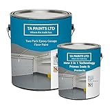 T A Paints Ltd Two Pack Epoxy Resin Garage Floor Paint 3 In 1 Primer Sealer Protect Heavy Duty 2k Industrial Factory Floor Coating for Concrete Stone Brick (5L BS 00 A 05 Grey)