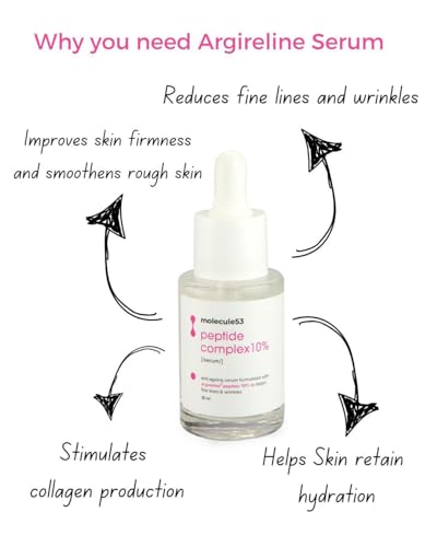 Image of Argireline 10% Peptide Serum - Anti aging peptide serum for wrinkles & fine-lines | Reduces signs of aging | Anti wrinkle | Molecule 53 | 30ml