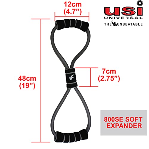 Image of USI Universal Chest Expander Adjustable Exercise Bands Pull Stretcher Resistance Bands 4 Tubes Strength Trainer Durable Rubber Gym Training Exercise Muscle Build Exercise Fitness Medical