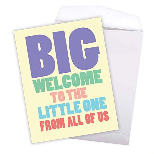 Nobleworks, Hilarious New Baby Congratulations Greeting Card, Pregnancy Notecard W/Envelope, From All Of Us (8.5 X 11 Inch), Big Welcome J4870Bbg-Us #TOP4