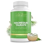 Lily Green Magnesium Taurate Supplements | 2000mg per Serving for Electrolyte Balance, Tiredness & Fatigue | 90 Vegan Capsules | No Artificial Fillers | Made in UK