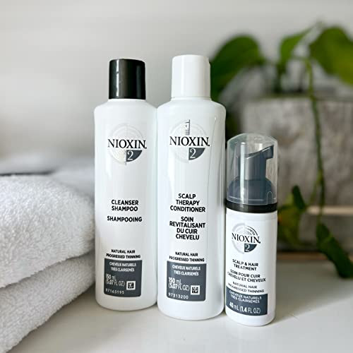 Nioxin System Kit 2, Hair Strengthening & Thickening Treatment, Treats & Hydrates Sensitive Or Dry Scalp, For Natural Hair With Progressed Thinning, Trial Size (1 Month Supply) #TOP7