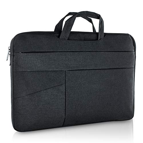 Olixar 15 Inch Laptop Sleeve - Water Resistant Canvas Bag - Ultra Lightweight - Built-in Handles - With Six Storage Pockets - For Laptops, MacBooks & Tablets - Black