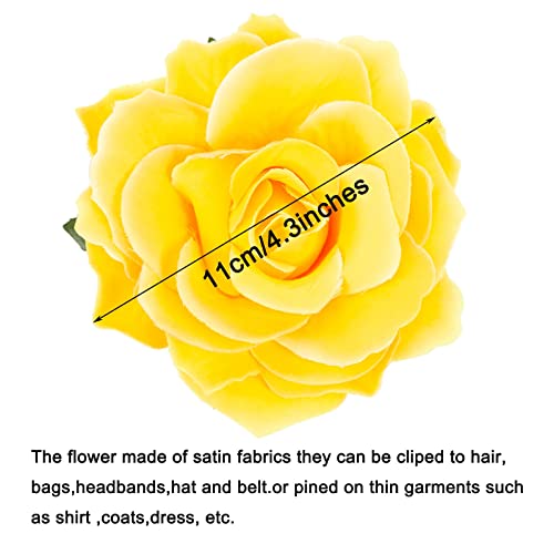 Kehawk 15Pcs Rose Flower Hairpins Hair Clips Elegant Large Flower Pin Up Floral Brooches Pin Boho Hair Clip For Women Girls Party Bridal Wedding #TOP1