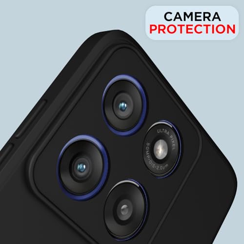 Image of Outlouders Back Cover for Motorola Moto Edge 60 Stylus 5G | Camera Protection | Durable Soft Matte Silicone Bumper Case (Black)