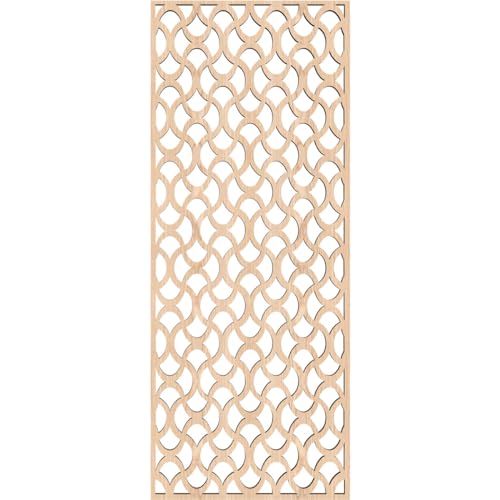 Image of Resort Decorative Pierced Fretwork Wood Wall Panels, 9 3 /8 inchW x 24 3 /8 inchH x 3 /8 inchT, Red Oak