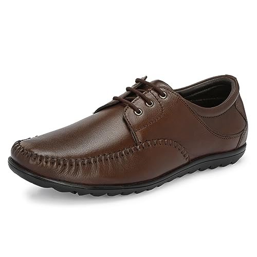 Image of Blue Leather by Centrino Genuine Leather Men Formal Shoe | Cushioned Insole | Stylish lace up | Durable & Leather Crafted | Elegant Premium Leather | Perfect Office Wear & Formal Dress for Men (3921)
