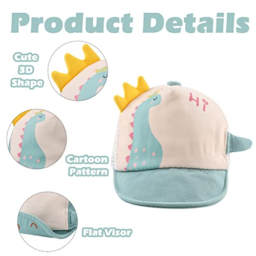 Baby Summer Mesh Hat Cute Sun Cap For Boys Girls Breathable Toddler Hat With Bear Ears (Green Dinosaur Mesh) #TOP11