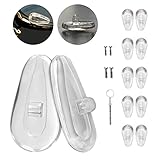 Eazean Replacement Nose Pads for Oakley Eyeglasses/Sunglasses, 5 Pairs Clear Silicone Nose Pieces Guards Come with Screws and Screwdrivers