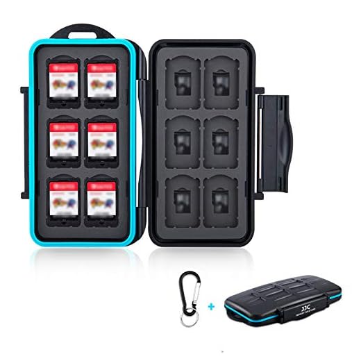 Game Card Case for Nintendo Switch , 24 Slots Game Cartridge Holder with 12 Game Card and 12 Micro SD Card on Nintendo Switch, Water-Resistant Anti-Shock