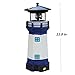 Solar Garden Lighthouse， White and Blue Lighthouse statutte with Rotating Lamp Outdoor Decorative LED Lights for Garden Patio Lawn