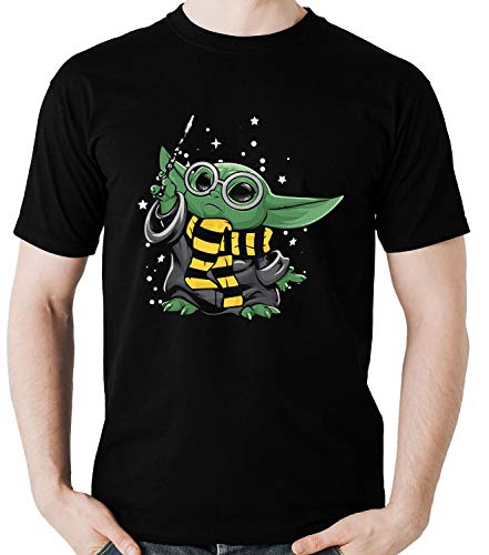 Camiseta Baby Yoda Potter Magia Parodia, Dragon Store, Adulto Unissex, Preto, GG