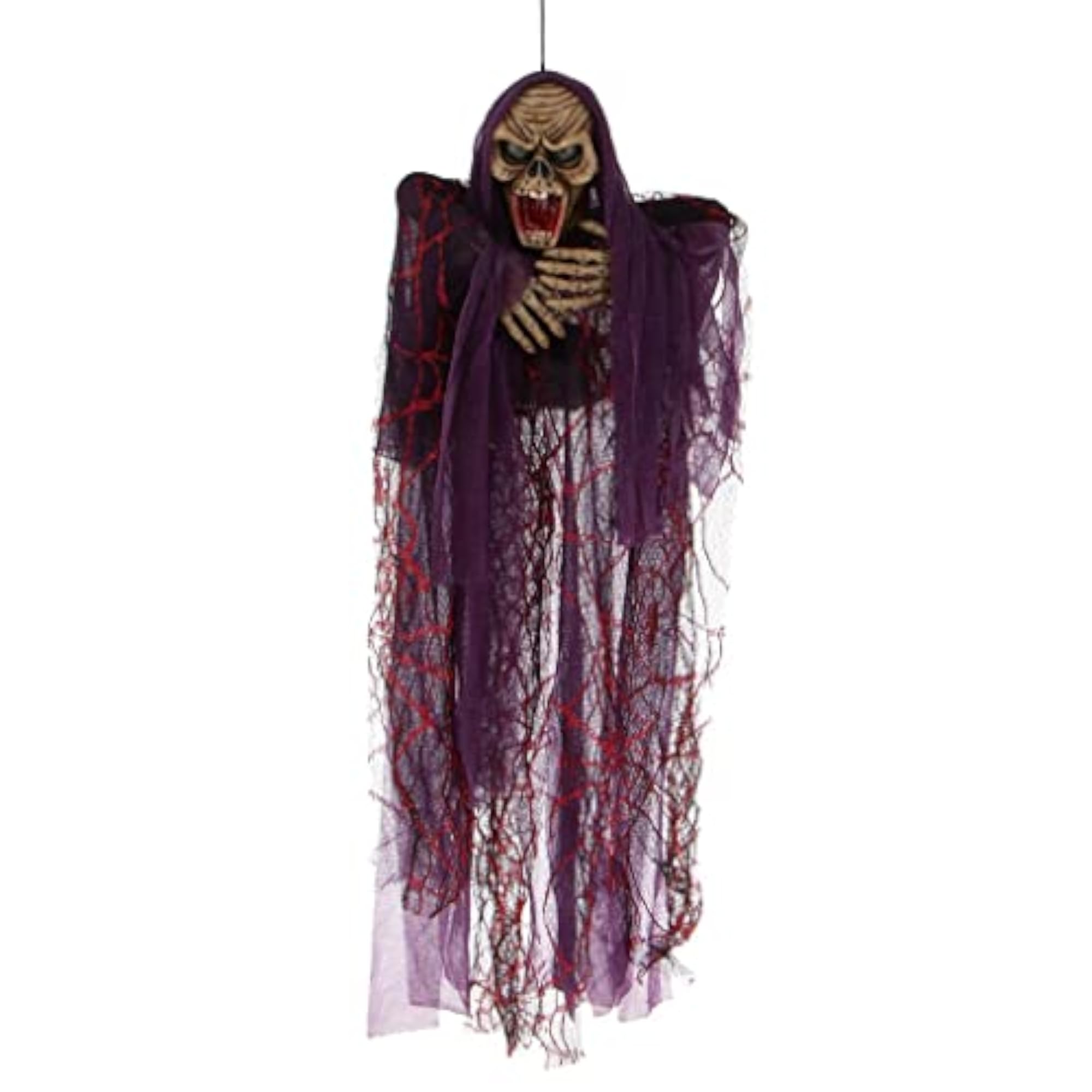 Scary Voice Control Hanging Ghost Halloween Decor