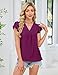 Blooming Jelly Womens Dressy Casual Shirts Short Sleeve V Neck Work Blouse Business Casual Summer Tops 2026(Large,Orchid)