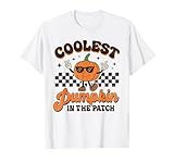 Groovy Coolest Pumpkin In The Patch Halloween For Boys Kids T-Shirt