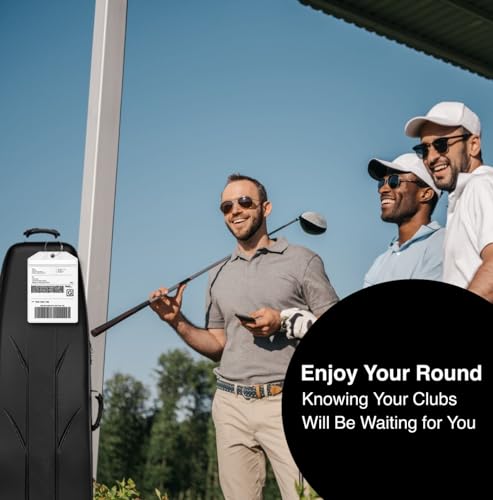 Golf Bag Luggage Tag - Extra Large 9" x 6", Waterproof Plastic Zipper Pouch, PVC Tags for Golf Bag - Sealable Label Holder (2)4