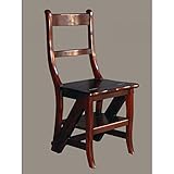 Mahagoni Vintage-Line Leiterstuhl - Treppenstuhl Stuhl aus Mahagoni Natur, lackiert Holz Stuhl