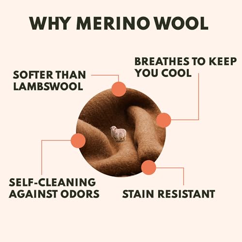 Image of Woolly Mammoth Woolen Company Merino Wool Blanket, 66 inch x 90 inch Sandstone | Temperature Regulating - Fire-Resistant - Warm Camping Blanket for Car Emergency Kits, Picnics, Summer Festivals and Stadiums