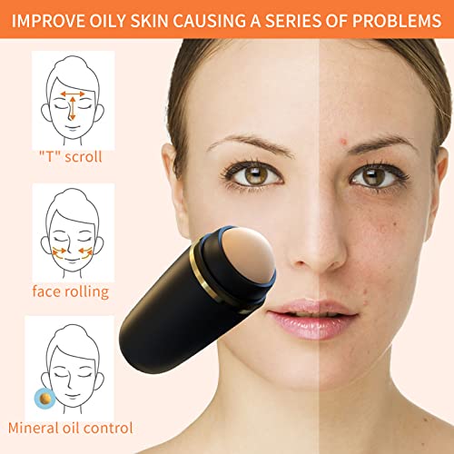 Evherv 2Pcs Oil Absorbing Roller Oil Absorbing Volcanic Face Roller Oil Roller For Face Oil Control Clean Mini Massage Portable #TOP1