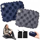 AOUDBDA 2 Stück Aufblasbares Sitzkissen Outdoor, Tragbare Faltbar Aufblasbares Sitzkissen für Camping Wandern Reisen