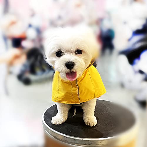 Fido Lily Waterproof Dog Raincoats Poncho W/Hood For Small Dogs [Maltese/Yorkie/Chihuahua/Pom], Lightweight Ripstop Fabric W/3M Reflective Strip, Harness Hole, Pouch. [X-Small/Rouge Red] #TOP5