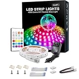 RGB LED Strip Lights 32.8ft,4096 DIY Colors Rope Lights with Memory Function, Self-Adhesive Color Changing Light Strip with Remote, 30mins Timing Off LED Tape Light Kits for Home Decor
