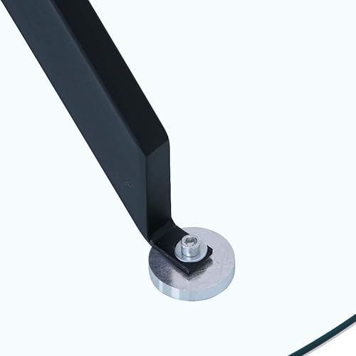 Miniatura 6 de Mesa de comedor redonda de vidrio templado para 2-4 personas con patas de metal, mesa de cocina pequeña moderna de 35.5 pulgadas para cocina comedor