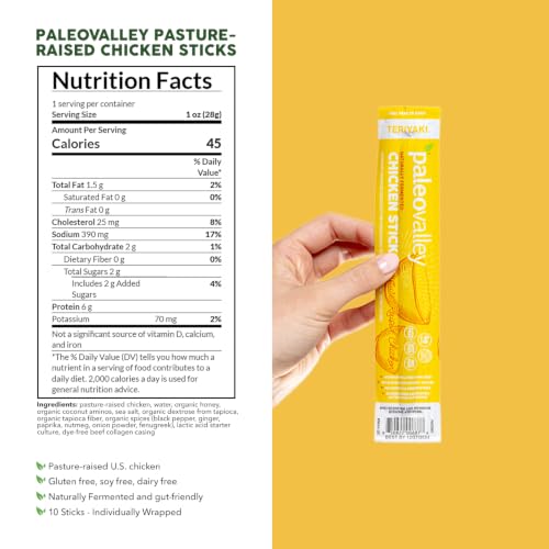 Paleovalley Chicken Sticks, Pasture Raised, Gluten Free, Teriyaki Jerky - image 2