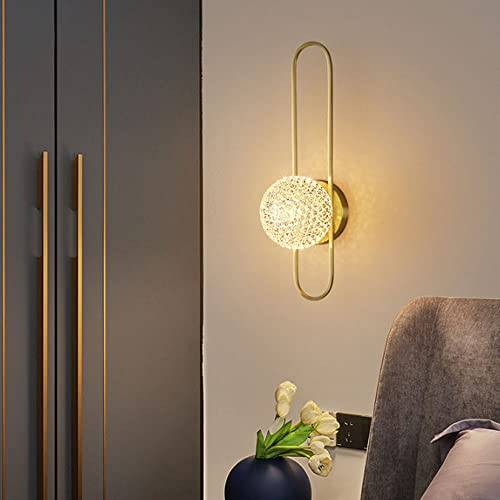 Applique Murale Cristal et Cuivre HTCAT 15 Pouces Luminaire Moderne
