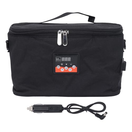 Calienta Biberones para Coche Portátil con Bolsa Aislante, Calentador de Comida Ajustable para Bebé en Coche