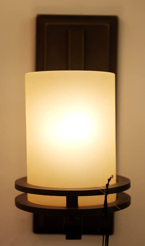 Image of Kichler Hendrik 12 inch Wall Sconce in Brushed Nickel, 1-Light Modern Wall Mount Light with Satin Etched Cased Opal Glass, (12 inch H x 5.25 inch W), 5076NI, 24.75 in