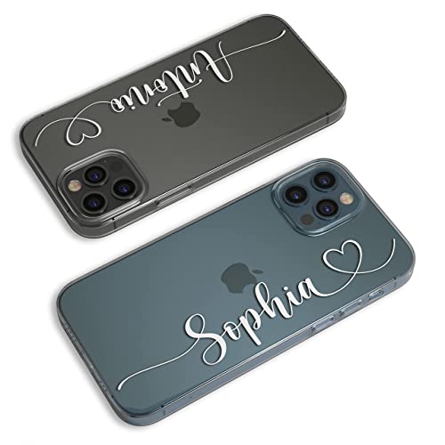 LianaCases Personalized Case for iPhone 15 Pro Max 14 Plus 13 mini 12 11 SE Xr Xs X 10r 10s 10 8 7 Custom Name Handwritten Style Clear Phone Cover - Thumbnail 7