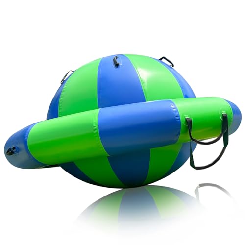 OZIS 6.5 x 3.6 FT Inflatable Dome Rocker Bouncer with 500W Electric Pump, 380 lbs Weight Capacity, 6 Handles, Giant Blow Up Rocking Ball for Garden, Outdoor & Water Play