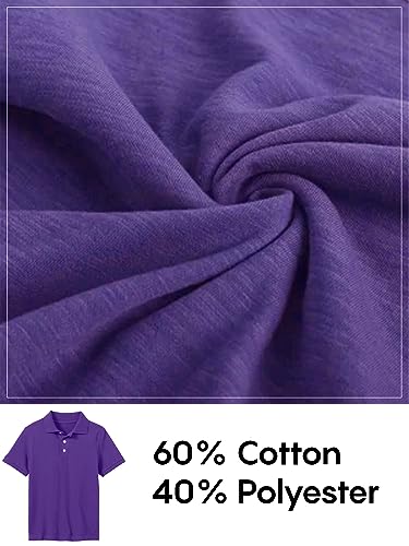 Image of Galaxy by Harvic Polo Shirt for Boys - 5 Pack School Uniform for Boys, Tagless Cotton Blend - Soft Comfortable Everyday Wear